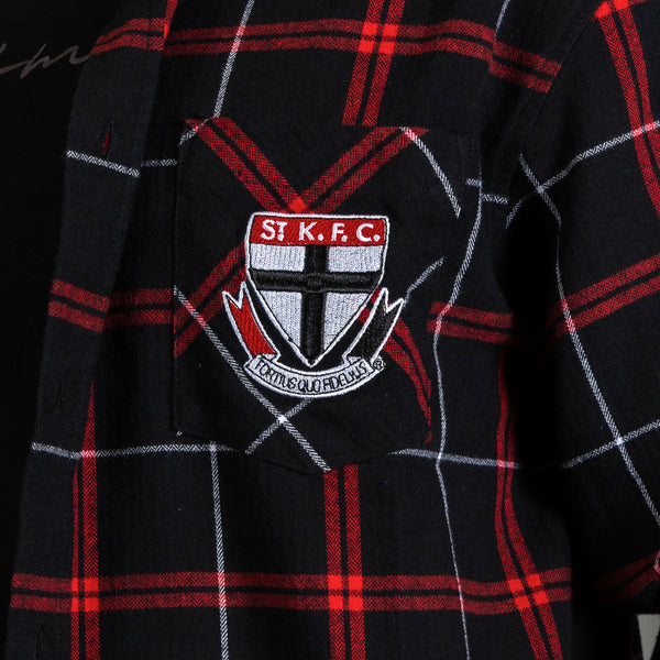 St Kilda Saints Mens Adults Mustang Flannel Shirt