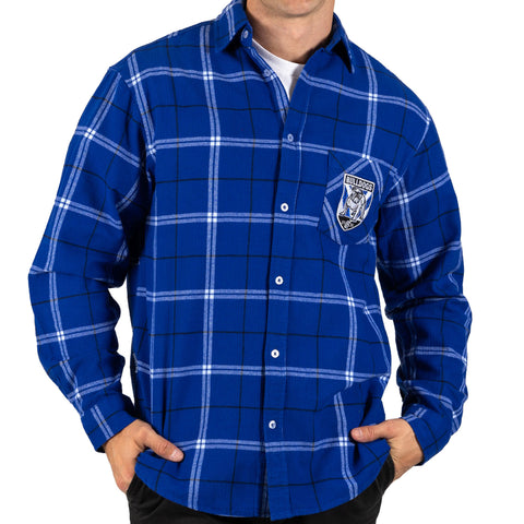 Canterbury Bulldogs NRL Mens Adults Mustang Flannel Shirt