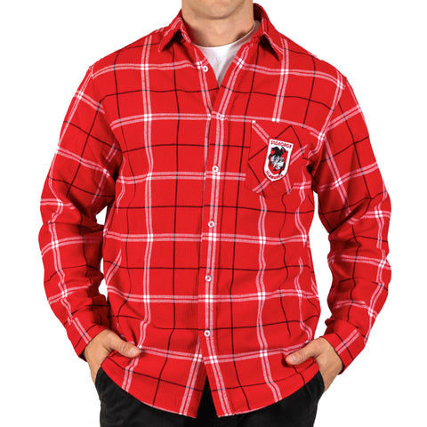 St George Dragons NRL Mens Adults Mustang Flannel Shirt