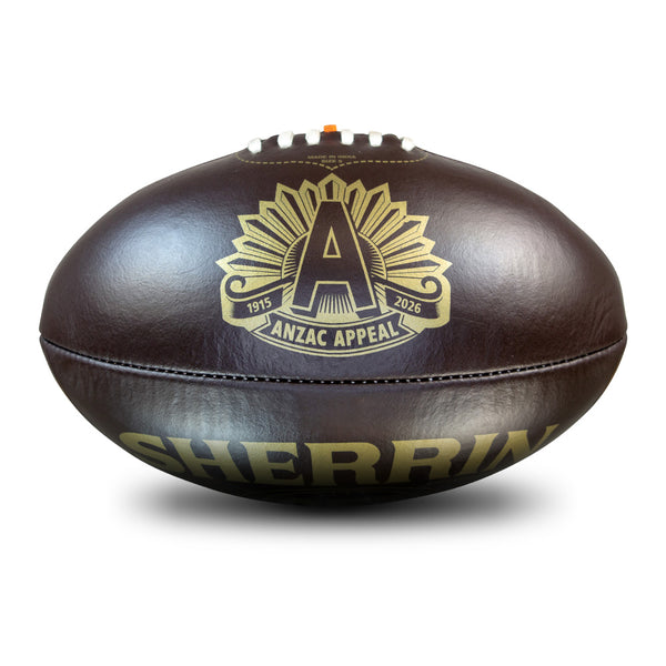 AFL Sherrin Anzac 2026 Brown Leather Ball size 5