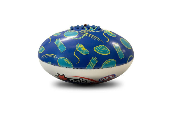 Sherrin AFL Auskick UV Activated Colour Switch Blue/White Football Size 2