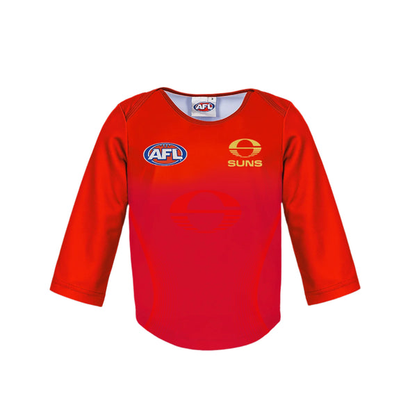 Gold Coast Suns Longsleeve Baby Toddlers Footy Jumper Guernsey