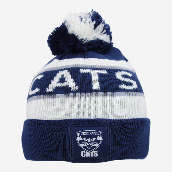 Geelong Cats Youth Kids Pom Pom Beanie