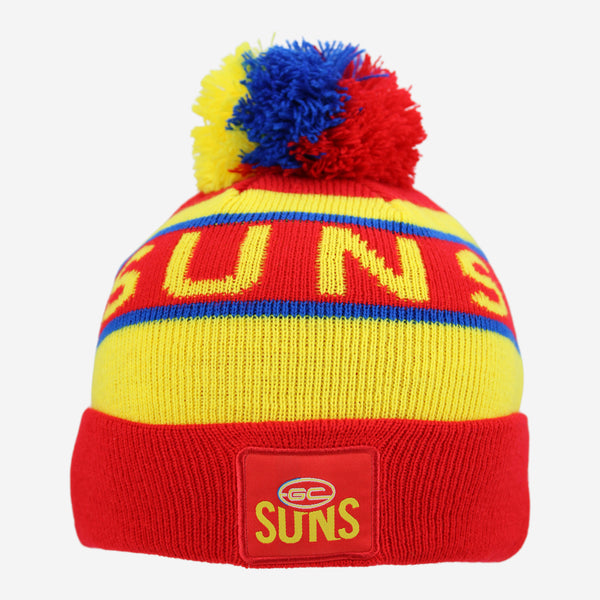 Gold Coast Suns Youth Kids Pom Pom Beanie