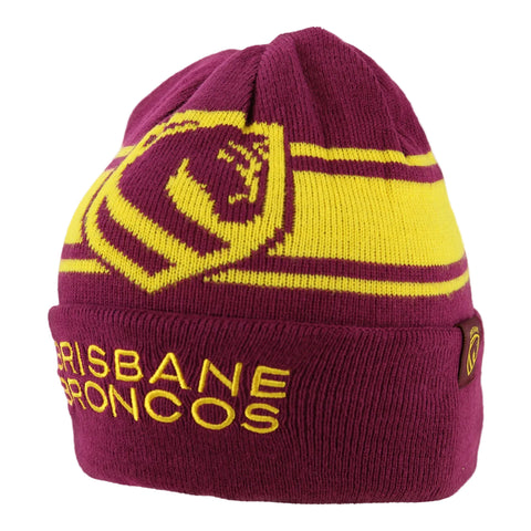 Brisbane Broncos NRL Mens Reversible Transform Beanie