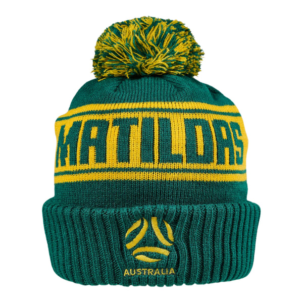 Matildas Football Australia Striker Pom Pom Beanie