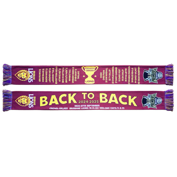 Brisbane Lions 2025 Premiers Mens Adults Scarf