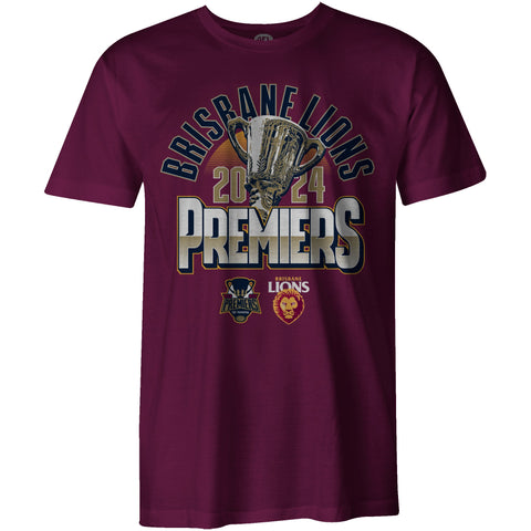 PREORDER - Brisbane Lions 2024 Premiers Mens Adults P2 Trophy Tee