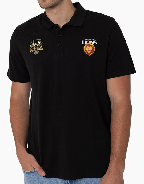 Brisbane Lions 2025 Premiers Mens Adults P1 Cup Polo Black