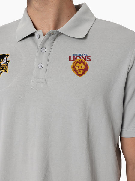 Brisbane Lions 2025 Premiers Mens Adults P1 Cup Polo Mirage Grey