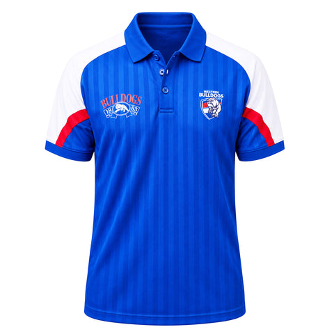 Western Bulldogs AFL Mens Shaped Panel Poly Polo Shirt