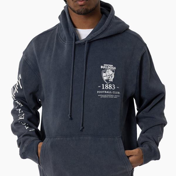 Western Bulldogs Mens Adults Acid Wash Hoodie