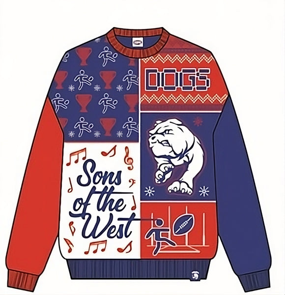 Western Bulldogs Mens Adults Ugly Crew Sweater