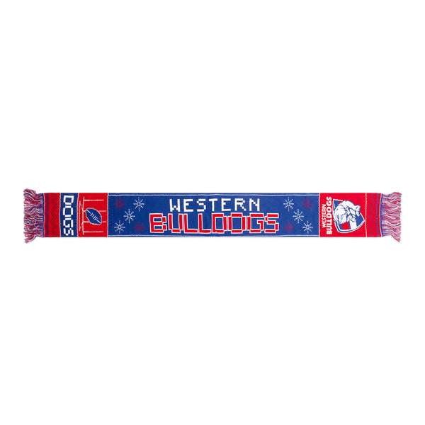 Western Bulldogs Mens Adults Winter Wonderland Ugly Scarf