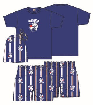 Western Bulldogs AFL Youth Game Day Pyjamas 2-Piece PJ Set - Short Sleeve Tee and Shorts