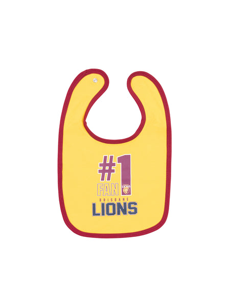 Brisbane Lions Babies Infants 2 Pack Bib Set