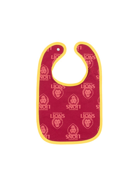 Brisbane Lions Babies Infants 2 Pack Bib Set