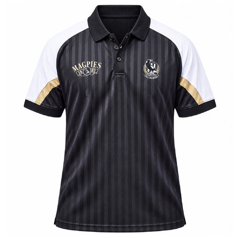 Collingwood Magpies AFL Mens Shaped Panel Poly Polo Shirt