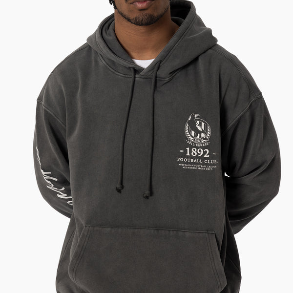 Collingwood Magpies Mens Adults Acid Wash Hoodie