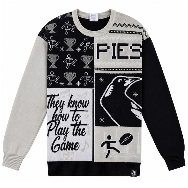 Collingwood Magpies AFL Mens Ugly Christmas Jumper Crew Neck Sweater