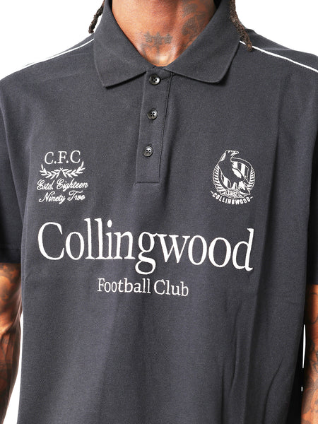 Collingwood Magpies Mens Adults Multi Logo Cotton Polo Shirt