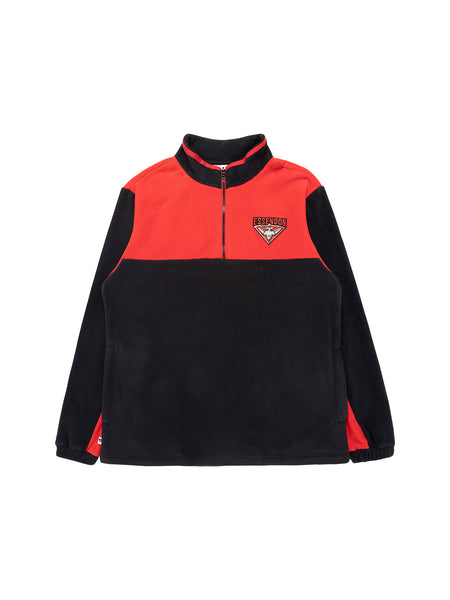 Essendon Bombers Mens Adults Team Quarter Zip Polar Fleece