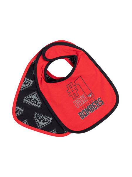 Essendon Bombers Babies Infants 2 Pack Bib Set