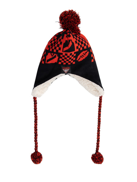 Essendon Bombers Sherpa Fleece Winter Pom Pom Beanie