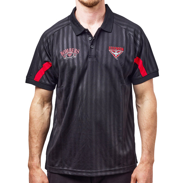 Essendon Bombers AFL Mens Shaped Panel Poly Polo Shirt