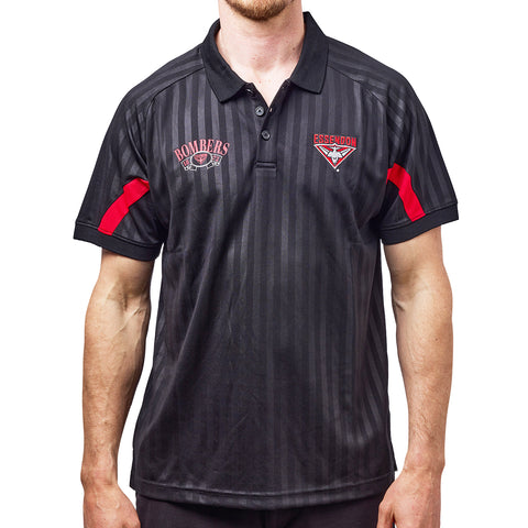 Essendon Bombers AFL Mens Shaped Panel Poly Polo Shirt