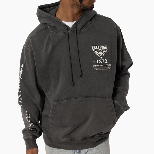 Essendon Bombers Mens Adults Acid Wash Hoodie