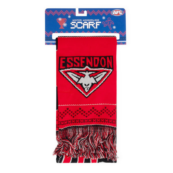 Essendon Bombers Mens Adults Winter Wonderland Ugly Scarf