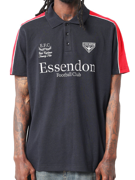 Essendon Bombers Mens Adults Multi Logo Cotton Polo Shirt