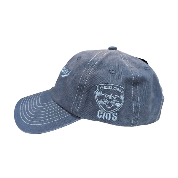 Geelong Cats Mens Adults Sunbleached Dad Cap