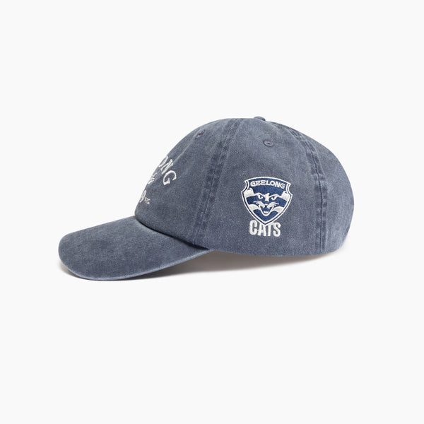 Geelong Cats Mens Adults Acid Wash Dad Cap