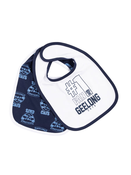 Geelong Cats Babies Infants 2 Pack Bib Set