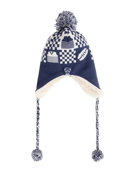 Geelong Cats Sherpa Fleece Winter Pom Pom Beanie