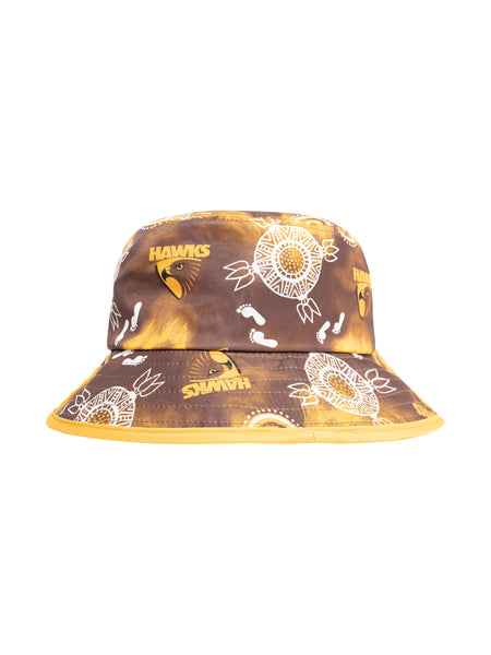 Hawthorn Hawks Mens Adults Indigenous Bucket Hat
