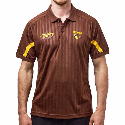 Hawthorn Hawks AFL Mens Shaped Panel Poly Polo Shirt