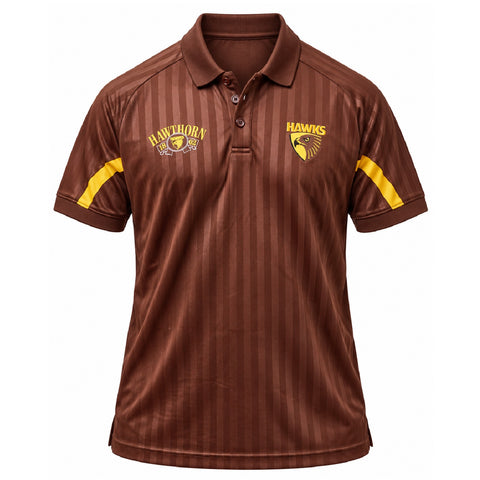 Hawthorn Hawks AFL Mens Shaped Panel Poly Polo Shirt