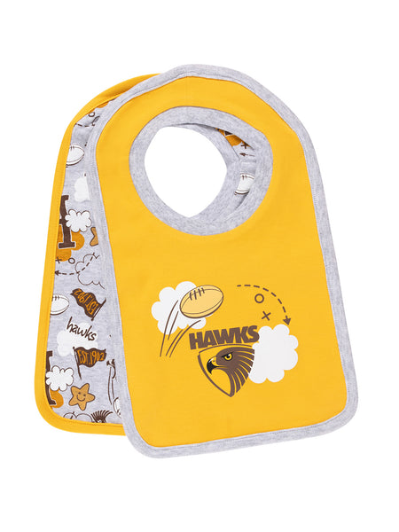 Hawthorn Hawks Baby Infants 2 Pack Bib Set