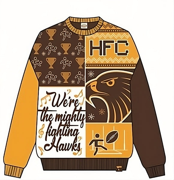 Hawthorn Hawks Mens Adults Ugly Crew Sweater