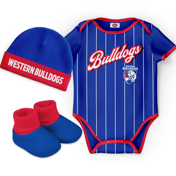 Western Bulldogs 'Lullaby' Baby Romper Bodysuit 3pc Gift Set