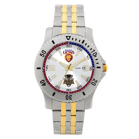 PREORDER - Brisbane Lions 2024 Premiers Two Tone Metal Watch