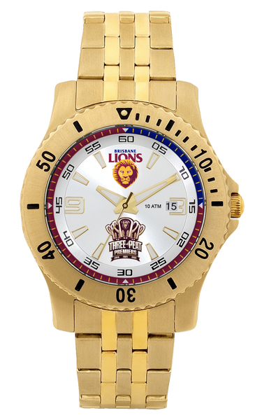 PREORDER - Brisbane Lions 2026 Premiers Two Tone Metal Watch