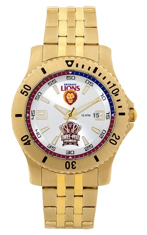 PREORDER - Brisbane Lions 2026 Premiers Two Tone Metal Watch