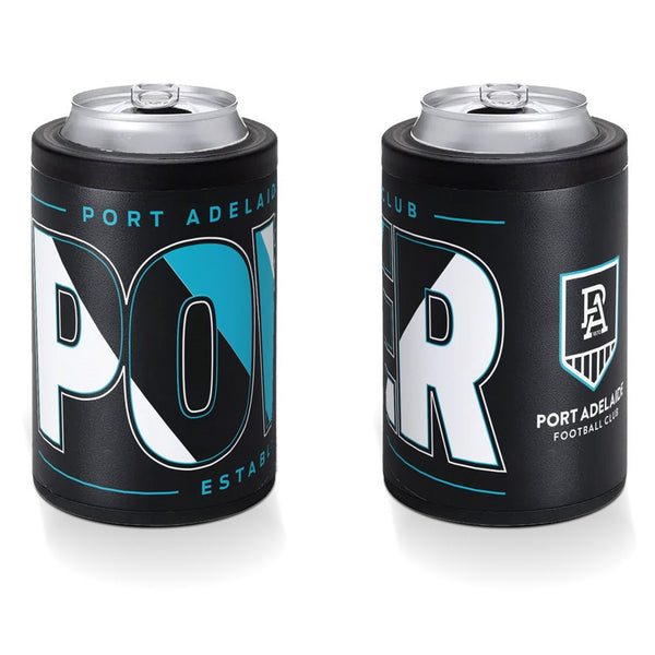 Port Adelaide Power Insulated Can Cooler with Lid