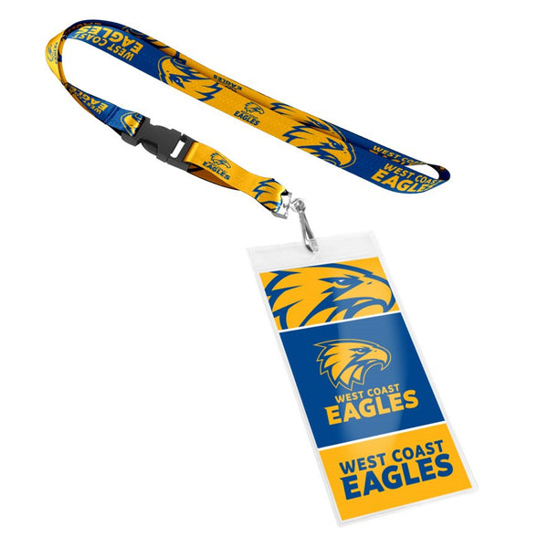 West Coast Eagles Lanyard with Card Pocket