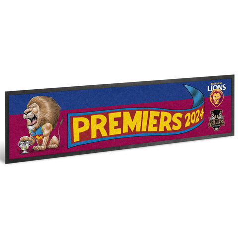 PREORDER - Brisbane Lions 2024 Premiers Caricature Bar Runner PH1