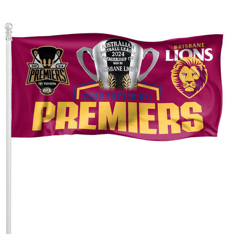 PREORDER - Brisbane Lions 2024 Premiers Pole Flag PH2